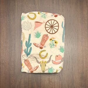 Little Sleepies Western Themed Crib Sheet - Cream, Pink, Green